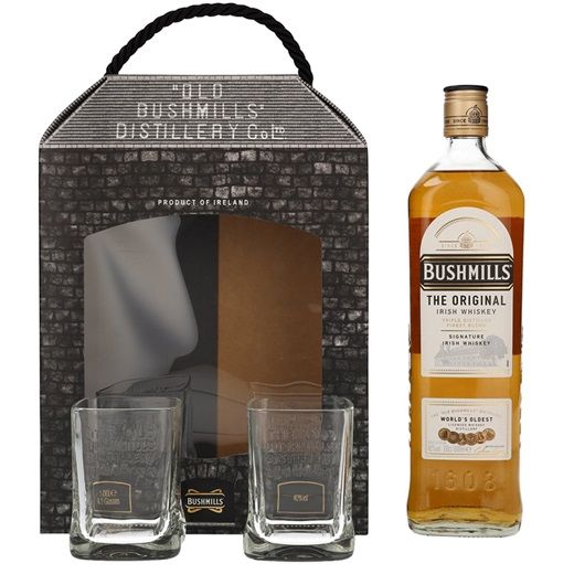Bushmills Original + 2 Glasses (Бушмілс Оріджинал + 2 склянки) 40% 1L
