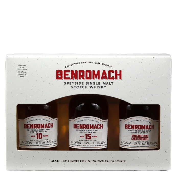 Benromach Tasting Set - 10, 15 y.o., Vintage Cask (Бенромах Дегустаційний Сет 10, 15 років, Вінтаж Каск) 3х0.2L