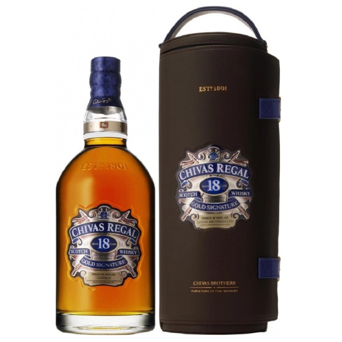 Chivas Regal 18 y.o. Leather Case (Чивас Ригал 18 лет в кожаном чехле) 40% 1.75L