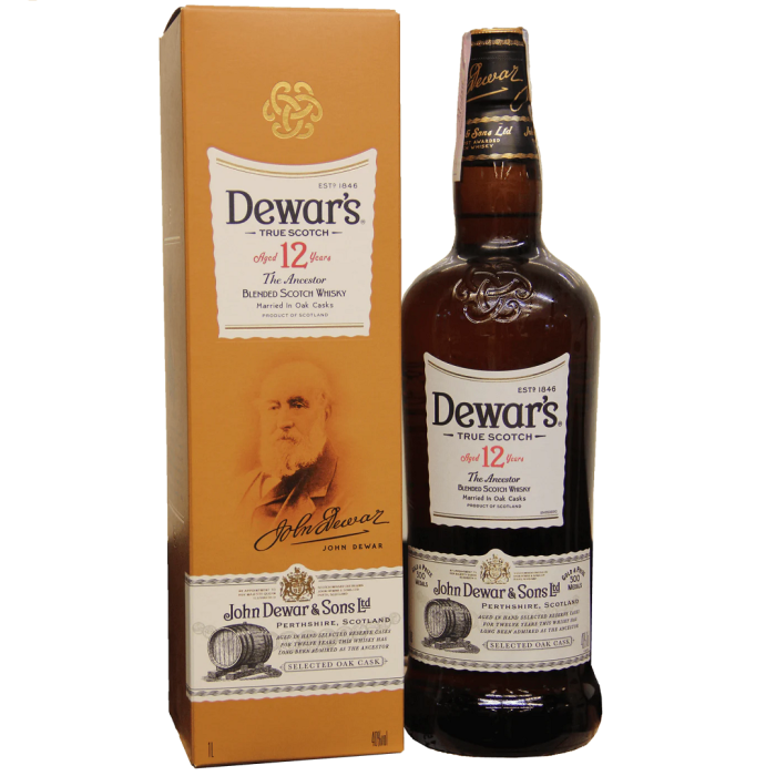 Dewars 12 y.o. (Дюарс 12 лет) 40% 0.7L