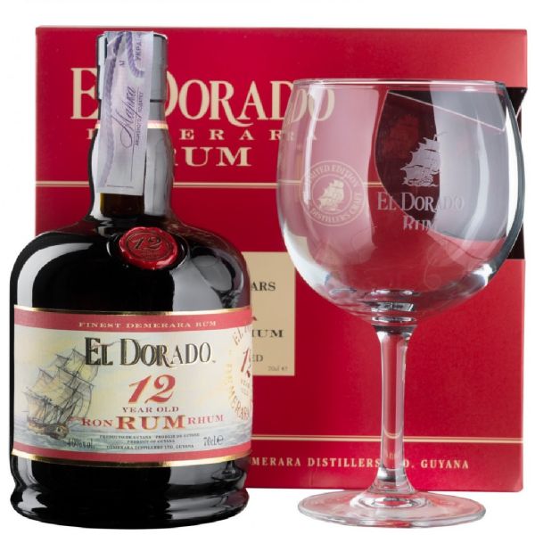 El Dorado 12 y.o. with Glass (Ель Дорадо 12 років з келихом) 40% 0.7L El Dorado 12 y.o. with Glass (Ель Дорадо 12 років з келихом) 40% 0.7L