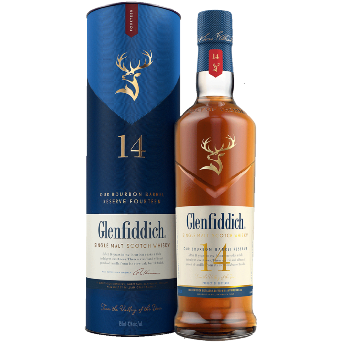 Glenfiddich 14 y.o. Bourbon Barrel (Гленфіддік 14 років Бурбон Баррель) 43% 0.7L