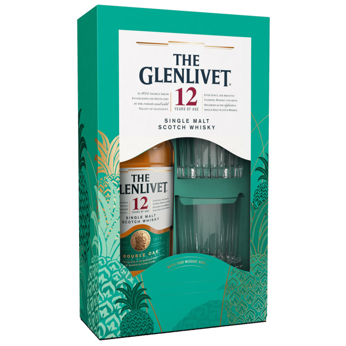 Glenlivet 12 y.o. + 2 glasses (Гленливет 12 лет со стаканами) 40% 0.7L