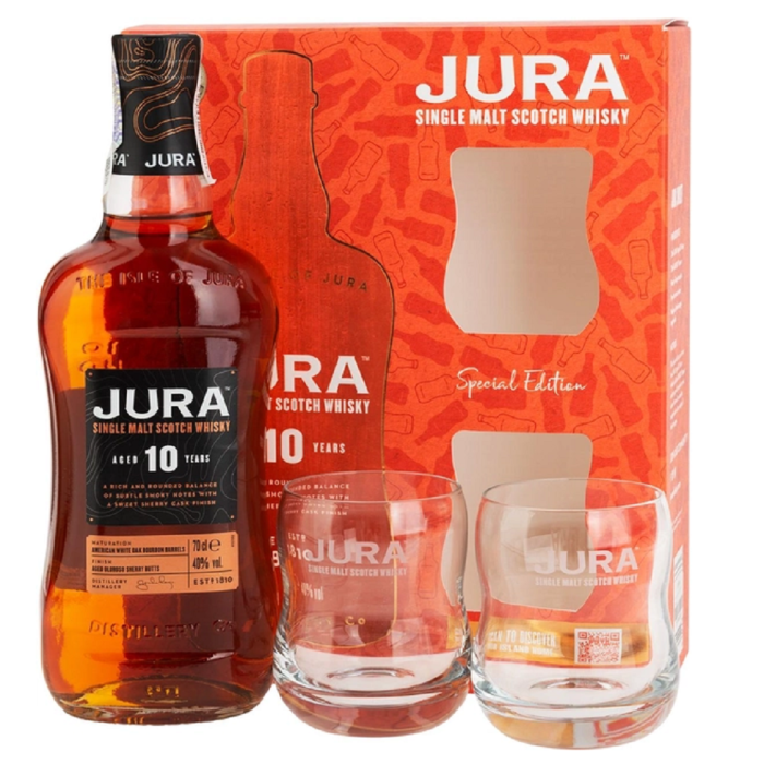 Jura 10 y.o. + 2 glasses (Джура 10 лет со стаканами) 40% 0.7L