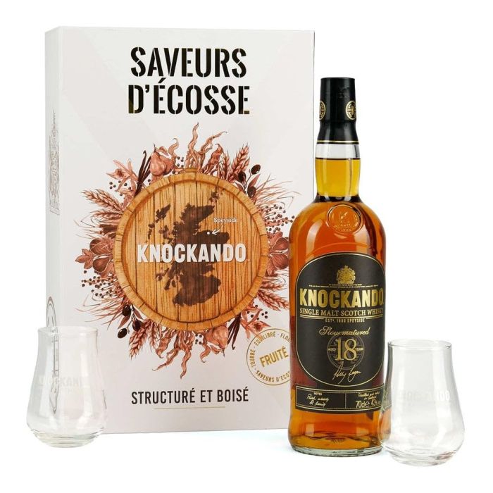 Knockando 18 y.o. + 2 glasses (Кнокандо 18 років зі склянками) 43% 0.7L