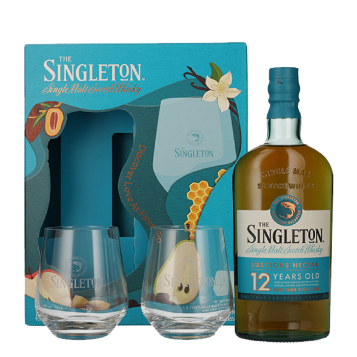 Singleton 12 y.o. + 2 glasses (Синглтон 12 лет со стаканами) 40% 0.7L