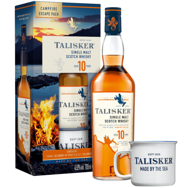 Talisker 10 y.o. Campfire Escape Pack + Mug (Таліскер 10 років Кемпфайр Ескейп з кружкою) 45.8% 0.7L Talisker 10 y.o. Campfire Escape Pack + Mug (Таліскер 10 років Кемпфайр Ескейп з кружкою) 45.8% 0.7L