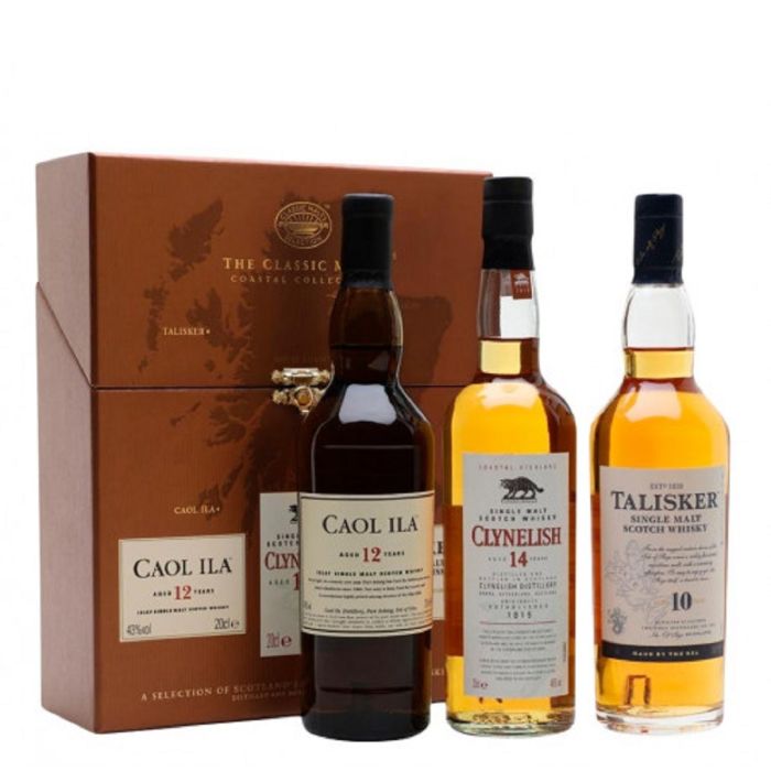 The Classic Malts Collection Gift Pack Caol Ila 12, Clynelish 14, Talisker 10 y.o. (Классик Мальтс Колекшн Подарочный набор) 3х0.2L